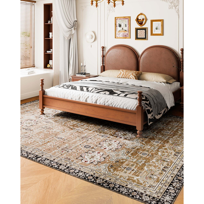 Χαλί μεγάλης επιφάνειας VEVOR 9 x 12 πόδια αντιολισθητικό εσωτερικό δάπεδο Vintage καφέ πράσινο