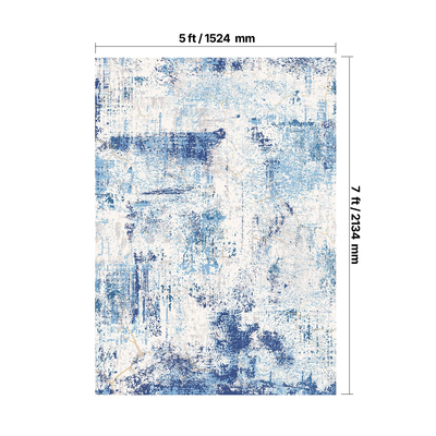 Χαλί μεγάλης επιφάνειας VEVOR 5x7 πόδια αντιολισθητικό και ανθεκτικό σε σχίσιμο, μοντέρνο μπλε