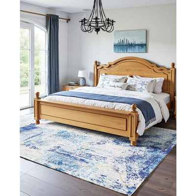 Χαλί μεγάλης επιφάνειας VEVOR 5x7 πόδια αντιολισθητικό και ανθεκτικό σε σχίσιμο, μοντέρνο μπλε