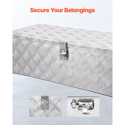 VEVOR 30"x13"x9,6" βαρέως τύπου κουτί εργαλείων αλουμινίου για φορτηγό Pickup RV Ασημί