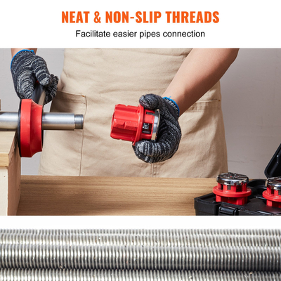 Κιτ σπειρώματος σωλήνων VEVOR με καστάνια, εργαλείο σπειρώματος σωλήνων 1/2" NPT, 3/4" NPT, 1" NPT