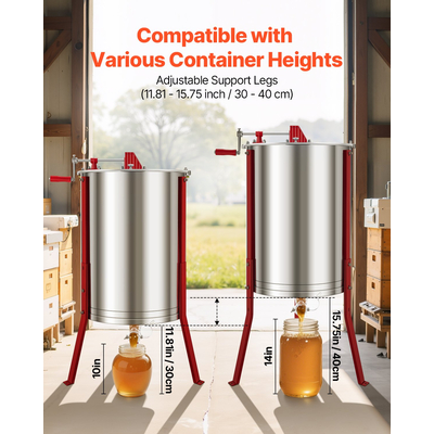 Χειροκίνητος εξαγωγέας μελιού VEVOR 6 πλαισίων, μελισσόμυλος από ανοξείδωτο ατσάλι για μελισσοκομία