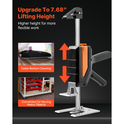 Γρύλος βραχίονα VEVOR για εξοικονόμηση εργασίας 2 τεμάχια, χωρητικότητα 200kg, 2 λειτουργίες ανύψωσης έως 195mm, μαύρος