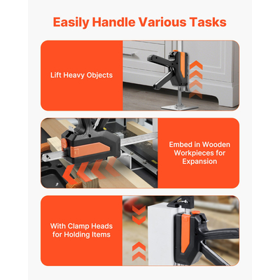 Γρύλος βραχίονα VEVOR για εξοικονόμηση εργασίας 2 τεμάχια, χωρητικότητα 200kg, 2 λειτουργίες ανύψωσης έως 195mm, μαύρος