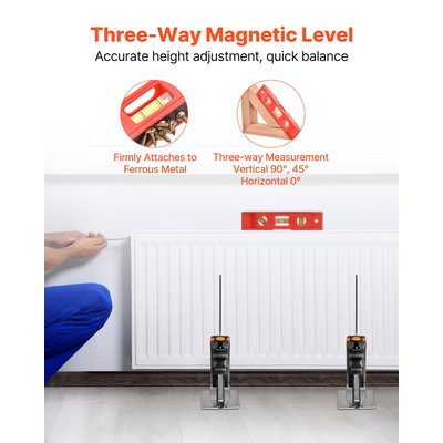 Γρύλος βραχίονα VEVOR για εξοικονόμηση εργασίας 2 τεμάχια, χωρητικότητα 200kg, 2 λειτουργίες ανύψωσης έως 195mm, μαύρος