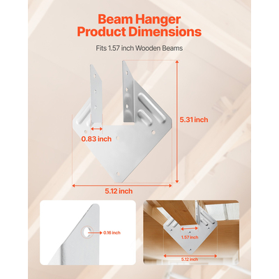 Δεματικά VEVOR Hurricane για δοκούς, εσωτερικό μέγεθος 5,31x1,57x2,48 ίντσες/135x40x63 χιλ. 25 τεμάχια