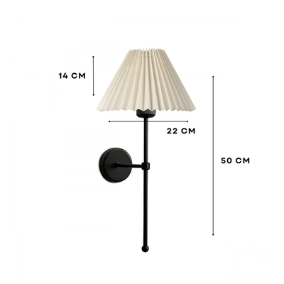 GloboStar® LING 204-0188 Μοντέρνο Φωτιστικό Τοίχου Απλίκα Μονόφωτο 1 x E27 AC 220-240V IP20 Μπεζ & Μαύρο - Μ22 x Π22 x Υ50cm