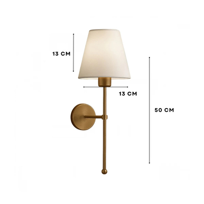 GloboStar® LING 204-0189 Μοντέρνο Φωτιστικό Τοίχου Απλίκα Μονόφωτο 1 x E27 AC 220-240V IP20 Μπεζ & Μαύρο - Μ13 x Π13 x Υ50cm