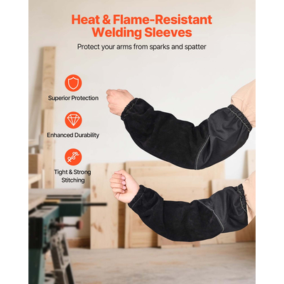 Ανθεκτικό στη φλόγα μανίκι εργασίας συγκόλλησης VEVOR από ανθεκτικό δέρμα αγελάδας και βαμβάκι FR