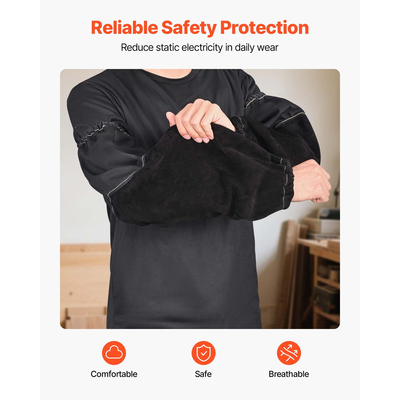 Ανθεκτικό στη φλόγα μανίκι εργασίας συγκόλλησης VEVOR από ανθεκτικό δέρμα αγελάδας και βαμβάκι FR