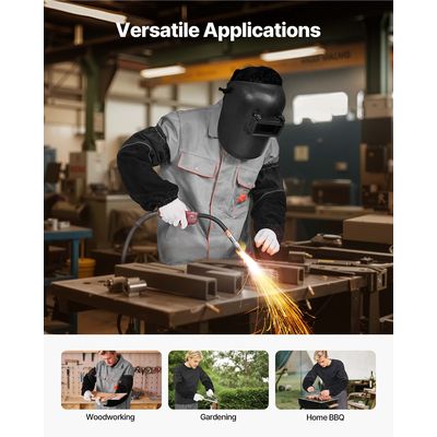 Ανθεκτικό στη φλόγα μανίκι εργασίας συγκόλλησης VEVOR από ανθεκτικό δέρμα αγελάδας και βαμβάκι FR