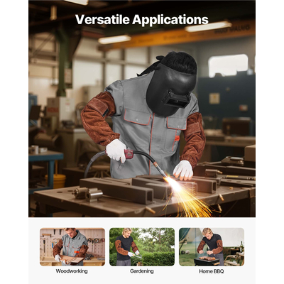 Δερμάτινα μανίκια συγκόλλησης VEVOR, ανθεκτικά στη φλόγα μανίκια εργασίας από δέρμα αγελάδας