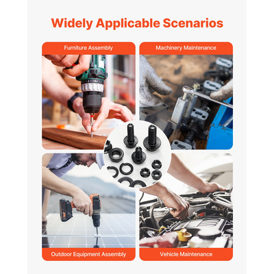 VEVOR 280 τεμάχια Σετ Βιδών, Παξιμαδιών και Συλλογή από Μετρικό Κράμα Χάλυβα M6 M8 M10