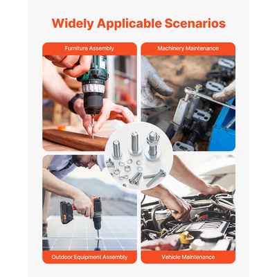 VEVOR 2250 τεμάχια Σετ Βιδών, Παξιμαδιών και Συλλογή από Μετρικό Αυτοκρατορικό Ατσάλι M3 M4 M5