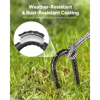 VEVOR 12 ιντσών 16 τεμαχίων πασσάλων οπλισμού βαρέως τύπου με γάντζο J, γαλβανισμένες άγκυρες εδάφους