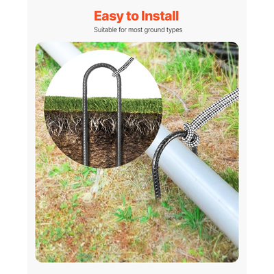 VEVOR 10 ιντσών, 12 τεμάχια, άγκυρες γείωσης από γαλβανισμένο οπλισμό βαρέως τύπου σε σχήμα U