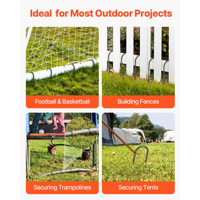 VEVOR 10 ιντσών, 12 τεμάχια, άγκυρες γείωσης από γαλβανισμένο οπλισμό βαρέως τύπου σε σχήμα U