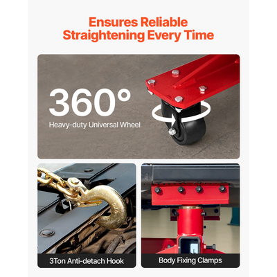 VEVOR Αυτόματο μηχάνημα ισιώματος πλαισίου αμαξώματος 6T Μηχανή πλαισίου αυτοκινήτου 6000PSI Ποδοαντλία