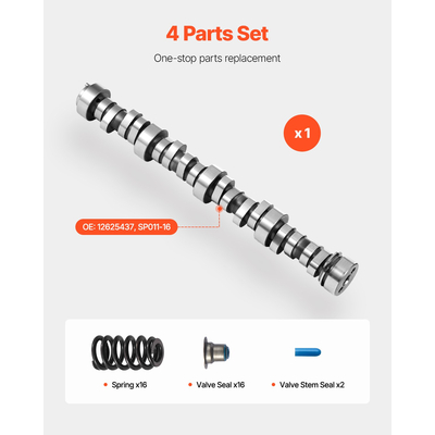 Κιτ εκκεντροφόρου VEVOR με ελατήρια και στεγανοποιητικά βαλβίδων 1999-2013 GM Gen3/4 Norris Trucks