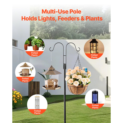 VEVOR Διπλό Ποιμενικό Γάντζο 8 τεμαχίων, Βαρέως Τύπου, Ταΐστρα Πουλιών 2730mm