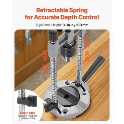 Οδηγός τρυπανιού VEVOR, φορητός οδηγός τρυπανιού ακριβείας πολλαπλών γωνιών, εξάρτημα jig