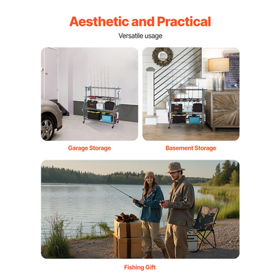 Βάση καλαμιού ψαρέματος VEVOR 15, οργανωτής καροτσιού ψαρέματος για τροχούς γκαράζ