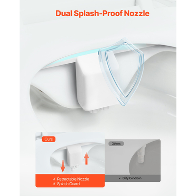 Εξάρτημα μπιντέ VEVOR για τουαλέτα με διπλά ακροφύσια ρυθμιζόμενης πίεσης, μη ηλεκτρικό