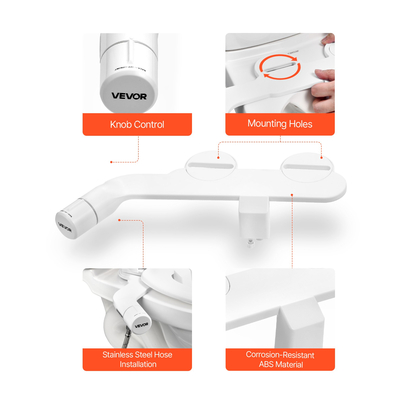 Εξάρτημα μπιντέ VEVOR για τουαλέτα με διπλά ακροφύσια ρυθμιζόμενης πίεσης, μη ηλεκτρικό