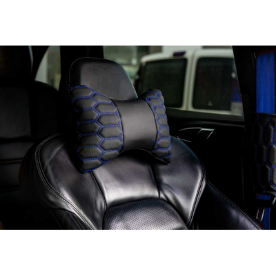 Μαξιλάρι αυχένα αυτοκινήτου - Δερματίνη - Headrest - Blue - 200949