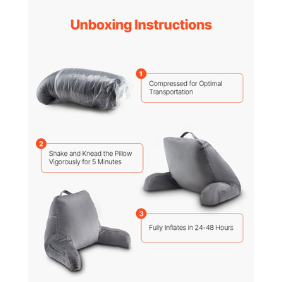 Μαξιλάρι ανάγνωσης VEVOR, κανονικού μεγέθους, με τριμμένο αφρό μνήμης, πλενόμενο