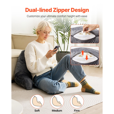 Μαξιλάρι ανάγνωσης VEVOR, κανονικού μεγέθους, με τριμμένο αφρό μνήμης, πλενόμενο