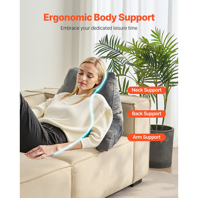 Μαξιλάρι ανάγνωσης VEVOR, κανονικού μεγέθους, με τριμμένο αφρό μνήμης, πλενόμενο