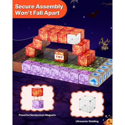 Μαγνητικά Μπλοκ VEVOR 150 τεμ. Σετ Σκοτεινών Κάστρων STEM Montessori Sensory Toys