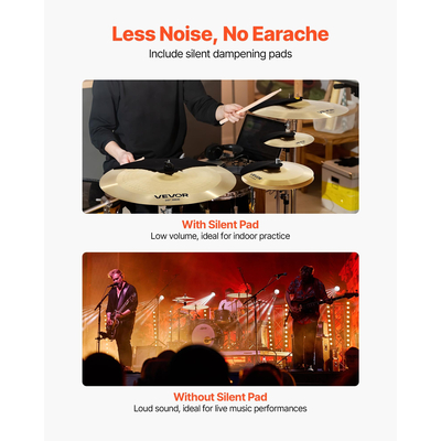 Πακέτο κυπέλλων VEVOR 4 τεμαχίων Σετ κυπέλλων τυμπάνων 10 14 16 20 ιντσών για τύμπανα