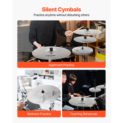 Πακέτο κυλίνδρων VEVOR χαμηλών όγκων 4 τεμαχίων 14, 16, 18, 20 ιντσών από κράμα αλουμινίου για τύμπανα