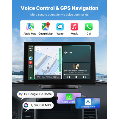 Στερεοφωνικό αυτοκινήτου VEVOR Ραδιόφωνο CarPlay Οθόνη αφής 9 σε Apple Android Κάμερα εμπρός/πίσω