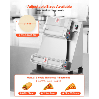 VEVOR 16 ιντσών ρολό ζύμης πίτσας ημιαυτόματη επαγγελματική πρέσα ζύμης