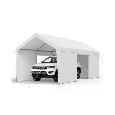 Στέγαστρο αυτοκινήτου VEVOR 10x20FT βαρέως τύπου με πλευρικά τοιχώματα λευκό