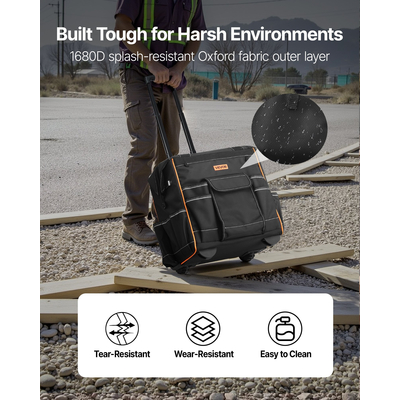 Τσάντα εργαλείων VEVOR Rolling Tool Bag 25 θέσεων, βαρέως τύπου, με ρόδες