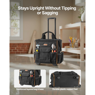 Τσάντα εργαλείων VEVOR Rolling Tool Bag 25 θέσεων, βαρέως τύπου, με ρόδες