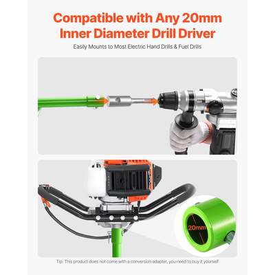 Τρυπάνι VEVOR με τρυπάνι 3,15 x 31,1 ίντσες, εργαλείο φύτευσης με σπειροειδή στύλο