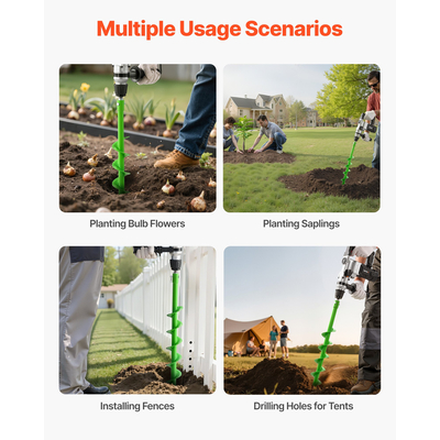 Τρυπάνι VEVOR με τρυπάνι 3,15 x 31,1 ίντσες, εργαλείο φύτευσης με σπειροειδή στύλο