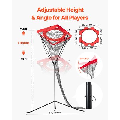 Εξοπλισμός προπόνησης βόλεϊ VEVOR Setter για προπονητή με ρυθμιζόμενο ύψος και γωνία διχτυού