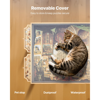 VEVOR Παζλ 1500 τεμαχίων με ρυθμιζόμενο πόδι, φορητό ξύλινο παζλ 86x63cm