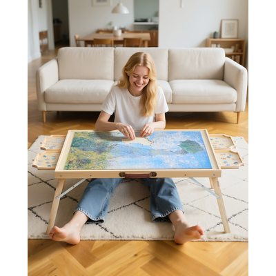 VEVOR Φορητό Ξύλινο Παζλ 1500 Τεμαχίων με Πτυσσόμενο Πόδι 86x63εκ.