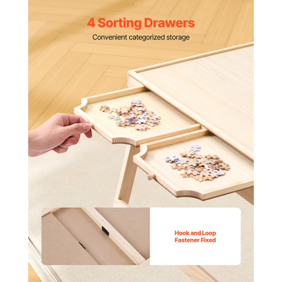 VEVOR Φορητό Ξύλινο Παζλ 1500 Τεμαχίων με Πτυσσόμενο Πόδι 86x63εκ.