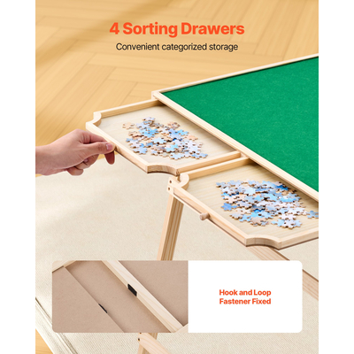 VEVOR Φορητό Ξύλινο Παζλ 1500 Τεμαχίων με Πτυσσόμενο Πόδι 86x63εκ.