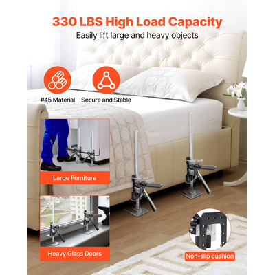 Γρύλος βραχίονα VEVOR για εξοικονόμηση εργασίας 2 τεμάχια 150kg με δυνατότητα φέρουσας ανύψωσης έως 250mm, μαύρος