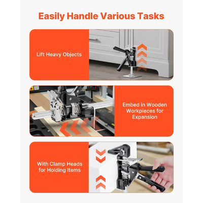 Γρύλος βραχίονα VEVOR για εξοικονόμηση εργασίας 2 τεμάχια 150kg με δυνατότητα φέρουσας ανύψωσης έως 250mm, μαύρος