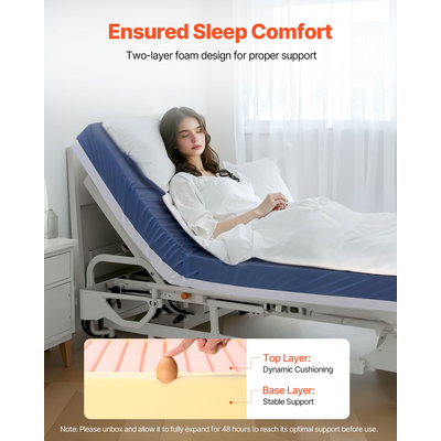 Στρώμα Νοσοκομειακής Ιατρικής Κλίνης VEVOR 6 ιντσών, Αδιάβροχο, Αντιολισθητικό Αφρό 500 λίβρες